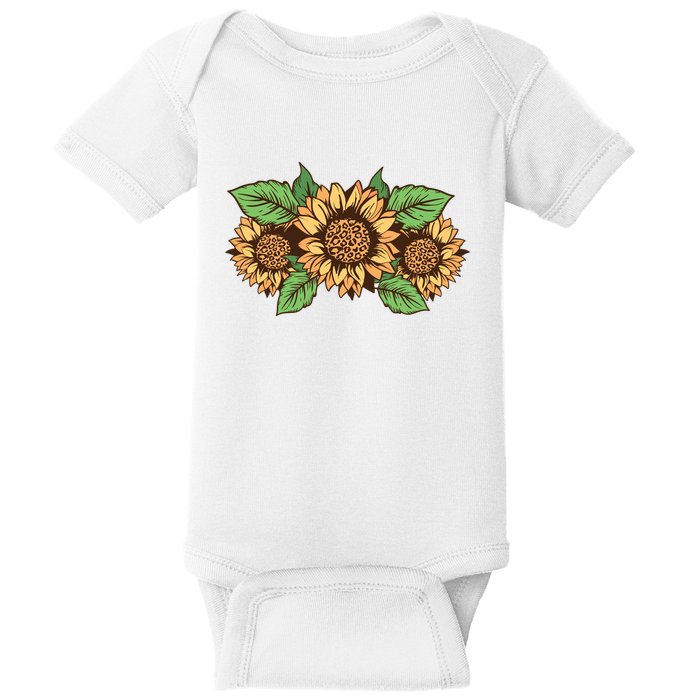 Leopard Flowers Baby Bodysuit