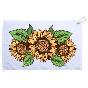 Leopard Flowers Grommeted Golf Towel