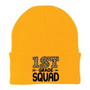 Leopard Print 1st Grade Squad Knit Cap Winter Beanie