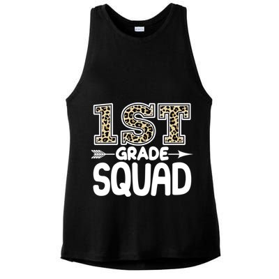 Leopard Print 1st Grade Squad Ladies PosiCharge Tri-Blend Wicking Tank