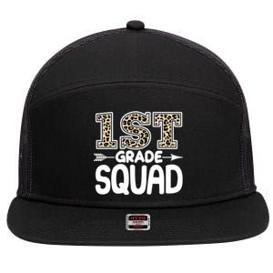 Leopard Print 1st Grade Squad 7 Panel Mesh Trucker Snapback Hat