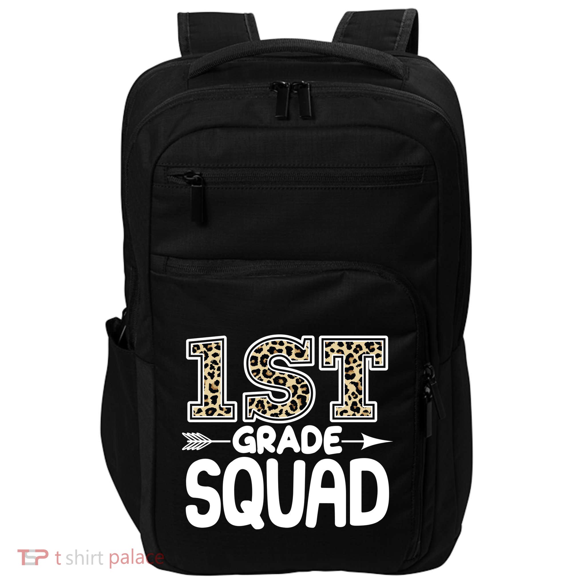 Leopard Print 1st Grade Squad Impact Tech Backpack