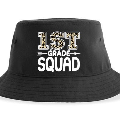 Leopard Print 1st Grade Squad Sustainable Bucket Hat
