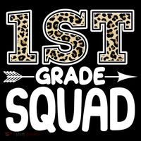 Leopard Print 1st Grade Squad Button
