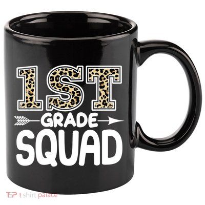 Leopard Print 1st Grade Squad 11oz C Handle Ceramic Mug