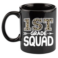 Leopard Print 1st Grade Squad 11oz C Handle Ceramic Mug