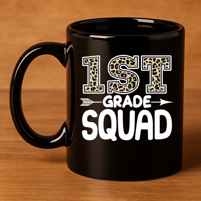 Leopard Print 1st Grade Squad 11oz C Handle Ceramic Mug
