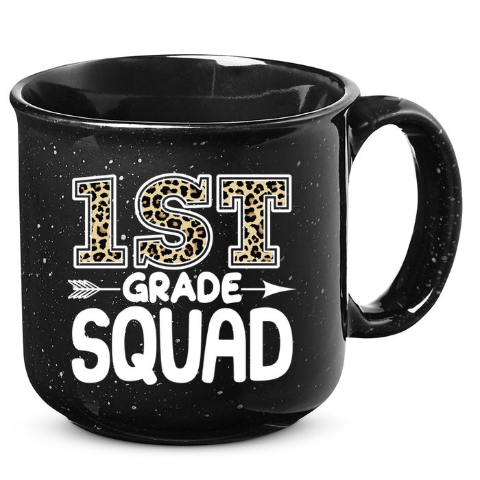 Leopard Print 1st Grade Squad 15oz Campfire Ceramic Mug