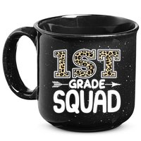 Leopard Print 1st Grade Squad 15oz Campfire Ceramic Mug