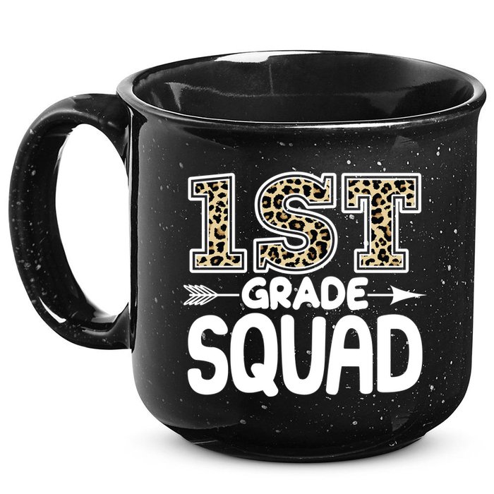 Leopard Print 1st Grade Squad 15oz Campfire Ceramic Mug