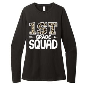 Leopard Print 1st Grade Squad Womens CVC Long Sleeve Shirt