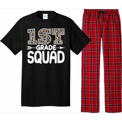 Leopard Print 1st Grade Squad Pajama Set