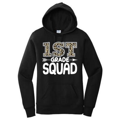 Leopard Print 1st Grade Squad Women's Pullover Hoodie
