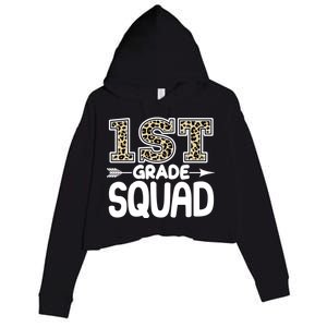 Leopard Print 1st Grade Squad Crop Fleece Hoodie