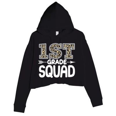 Leopard Print 1st Grade Squad Crop Fleece Hoodie