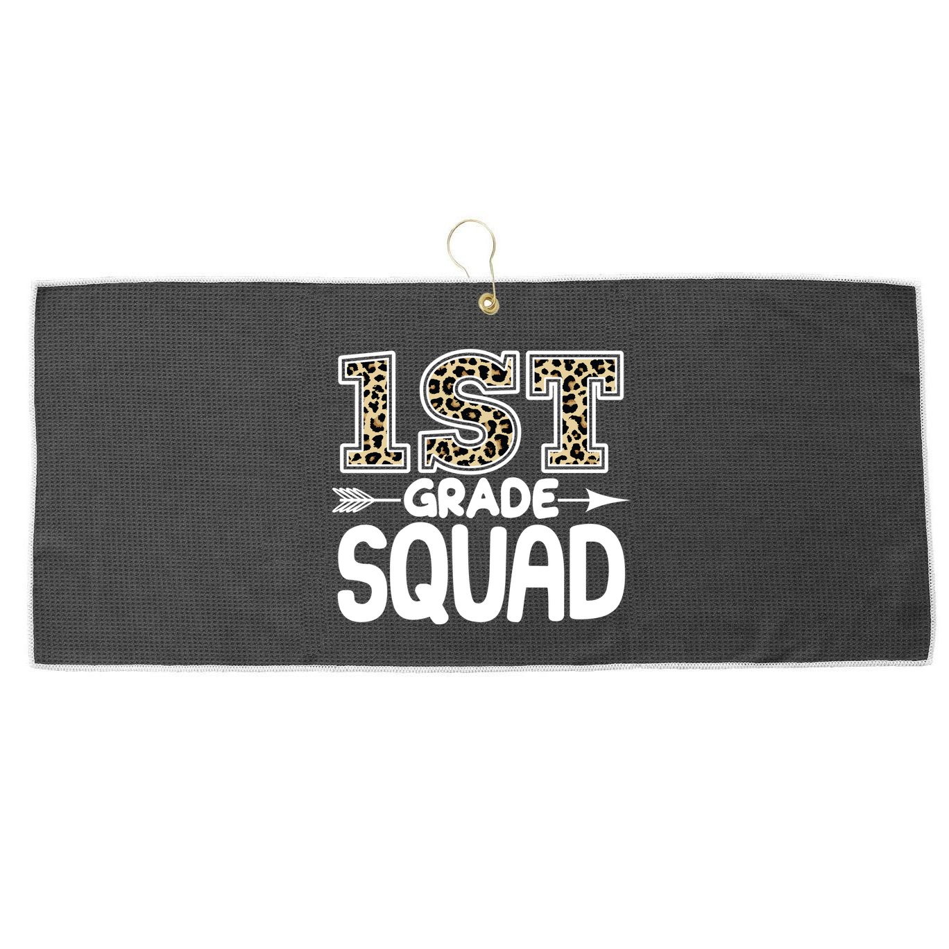 Leopard Print 1st Grade Squad Large Microfiber Waffle Golf Towel