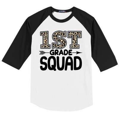 Leopard Print 1st Grade Squad Baseball Sleeve Shirt