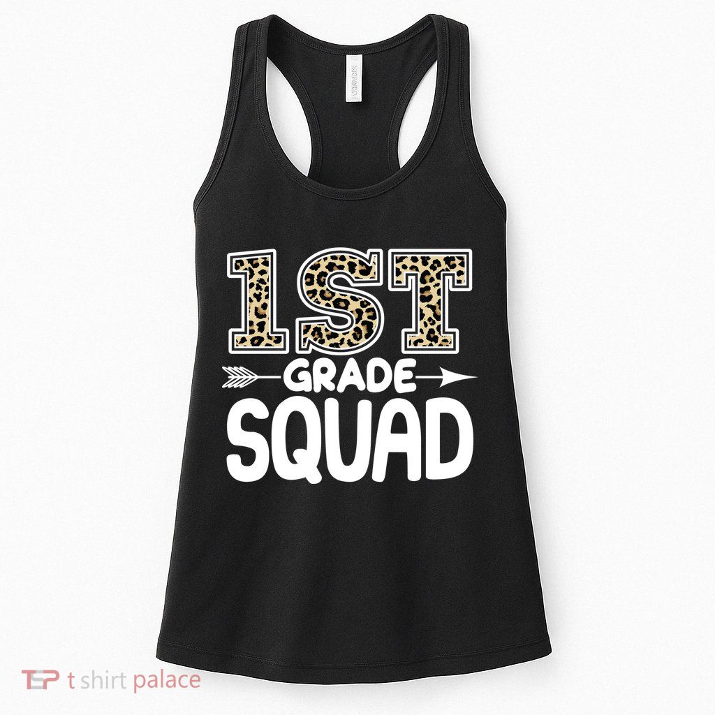 Leopard Print 1st Grade Squad Womens Tank Top