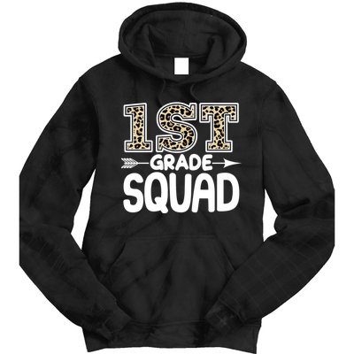 Leopard Print 1st Grade Squad Tie Dye Hoodie