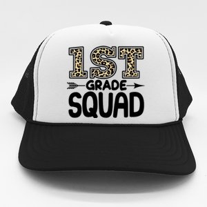 Leopard Print 1st Grade Squad Trucker Hat