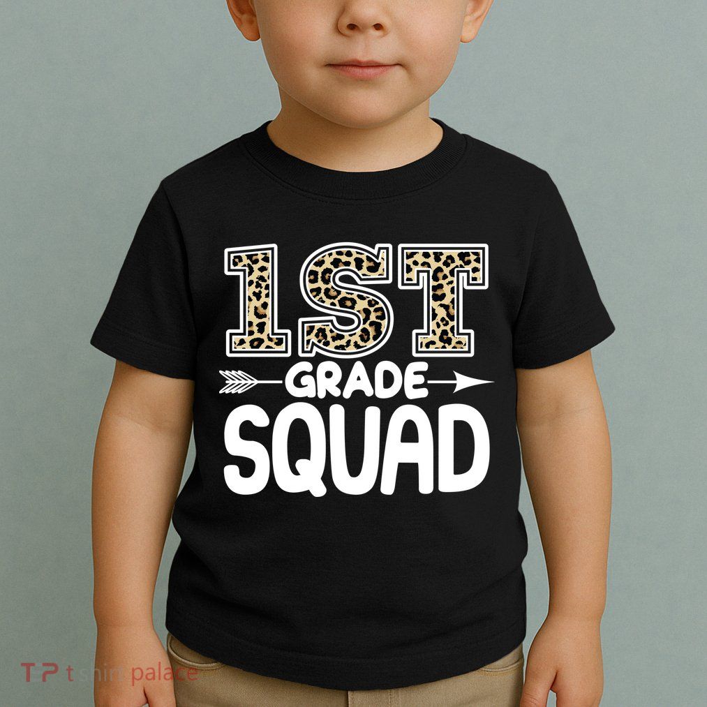 Leopard Print 1st Grade Squad Toddler T-Shirt