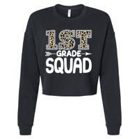 Leopard Print 1st Grade Squad Cropped Pullover Crew