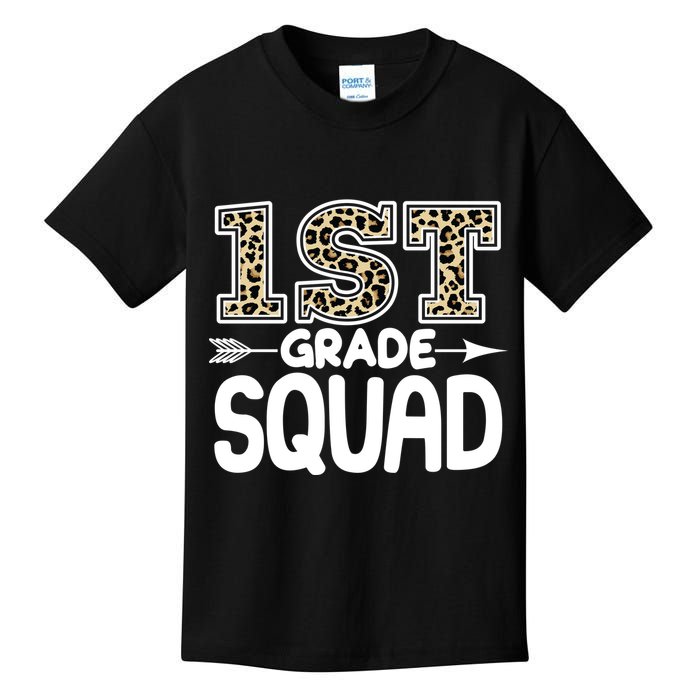Leopard Print 1st Grade Squad Kids T-Shirt