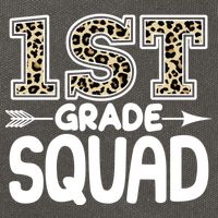 Leopard Print 1st Grade Squad Cotton Canvas Backpack