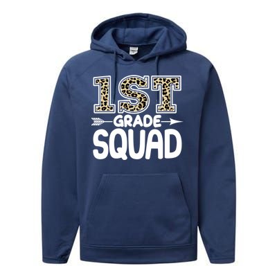 Leopard Print 1st Grade Squad Performance Fleece Hoodie