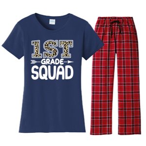 Leopard Print 1st Grade Squad Women's Flannel Pajama Set