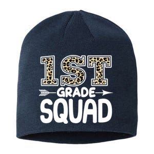 Leopard Print 1st Grade Squad Sustainable Beanie