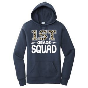 Leopard Print 1st Grade Squad Women's Pullover Hoodie