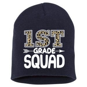 Leopard Print 1st Grade Squad Short Acrylic Beanie