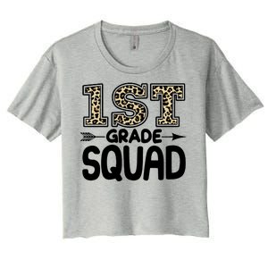 Leopard Print 1st Grade Squad Women's Crop Top Tee