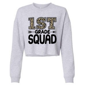 Leopard Print 1st Grade Squad Cropped Pullover Crew