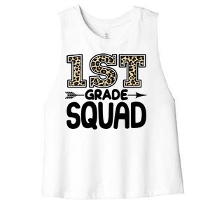 Leopard Print 1st Grade Squad Women's Racerback Cropped Tank