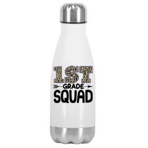 Leopard Print 1st Grade Squad Stainless Steel Insulated Water Bottle