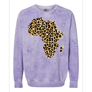 Leopard Print African Map Of Africa Colorblast Crewneck Sweatshirt