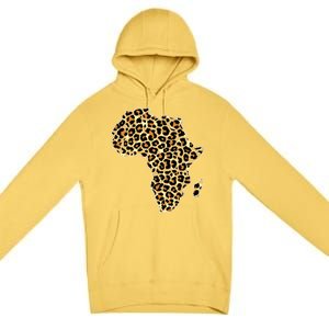 Leopard Print African Map Of Africa Premium Pullover Hoodie