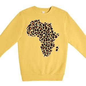 Leopard Print African Map Of Africa Premium Crewneck Sweatshirt