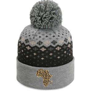 Leopard Print African Map Of Africa The Baniff Cuffed Pom Beanie