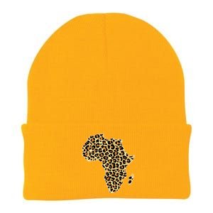 Leopard Print African Map Of Africa Knit Cap Winter Beanie