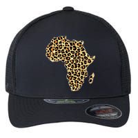 Leopard Print African Map Of Africa Flexfit Unipanel Trucker Cap