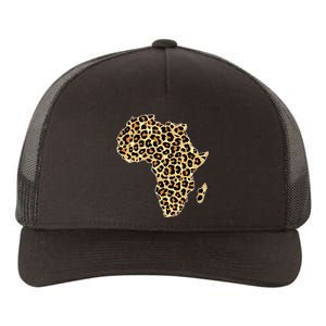 Leopard Print African Map Of Africa Yupoong Adult 5-Panel Trucker Hat