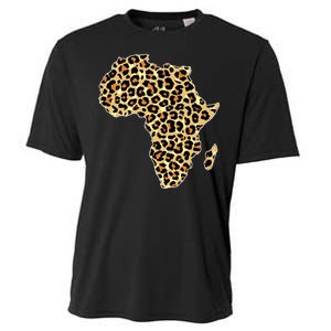 Leopard Print African Map Of Africa Cooling Performance Crew T-Shirt