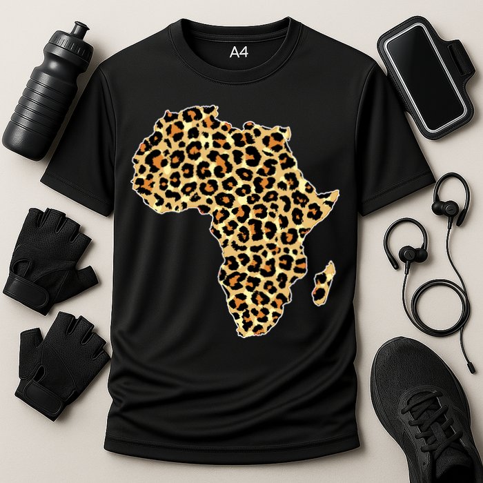 Leopard Print African Map Of Africa Performance Shirt