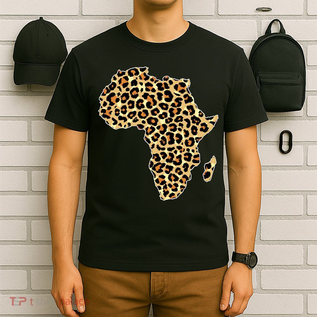 Leopard Print African Map Of Africa T-Shirt