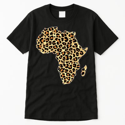 Leopard Print African Map Of Africa Tall T-Shirt