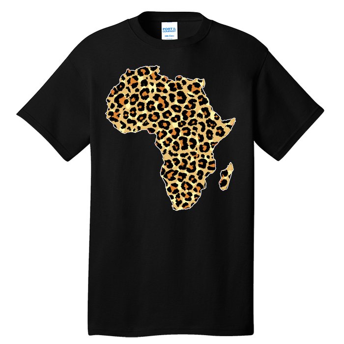 Leopard Print African Map Of Africa Tall T-Shirt