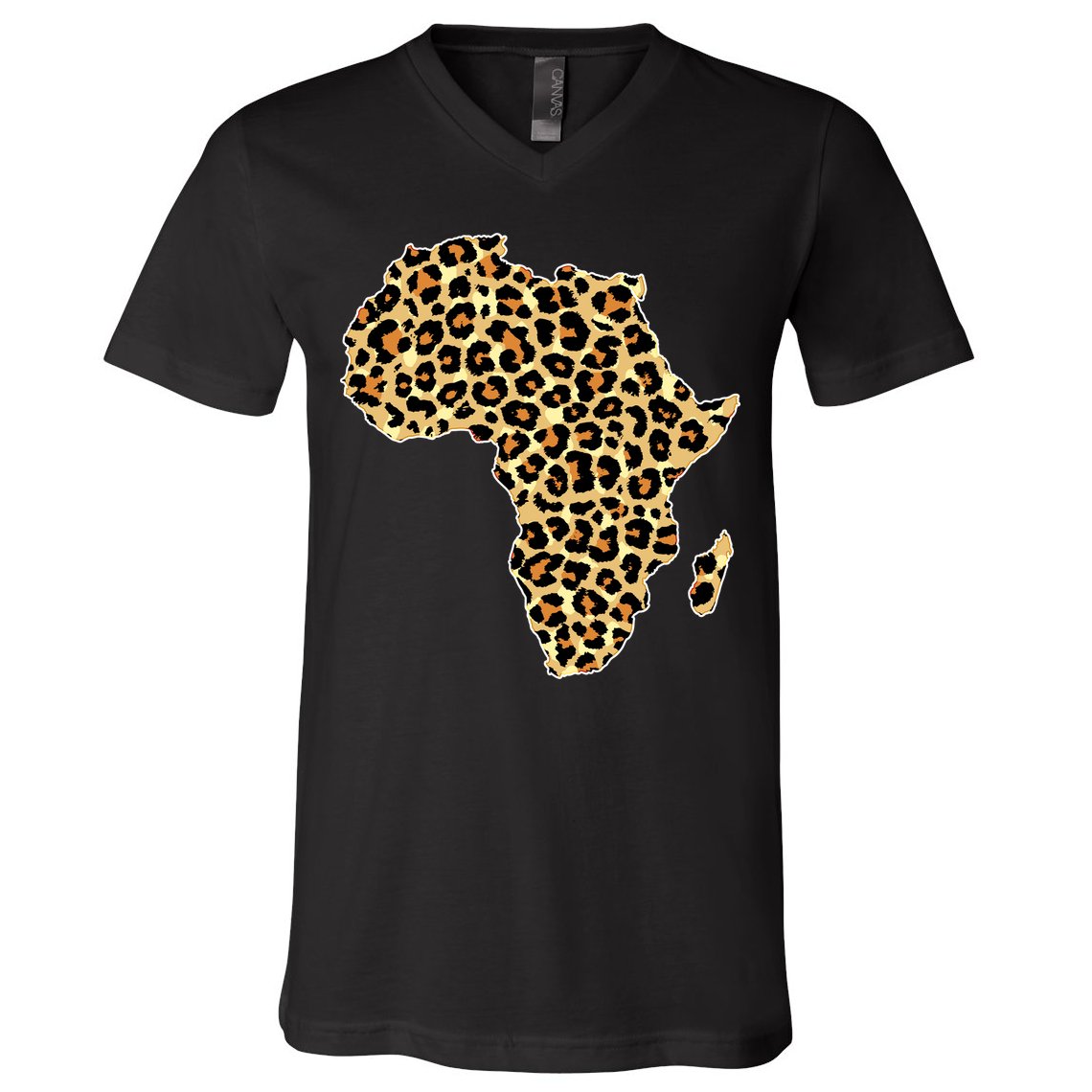 Leopard Print African Map Of Africa V-Neck T-Shirt